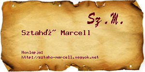Sztahó Marcell névjegykártya